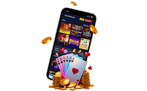 Schermata dell'app Starvegas che mostra slot machine popolari